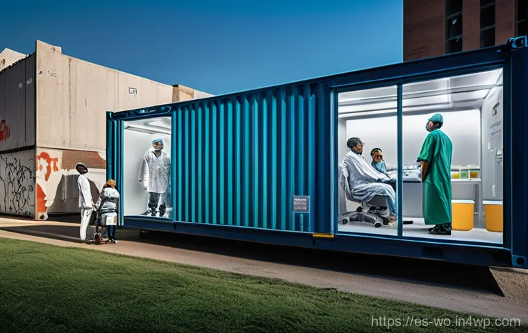 디스토피아적 사회의 의료 시스템 - **The Shadow of Surveillance: The Algorithmic Eye**
    A middle-aged man sits at a simple, unadorne...