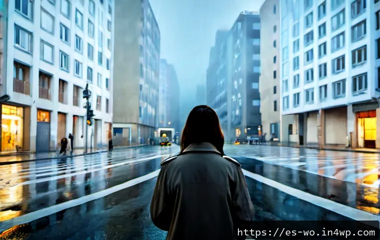 Home 17 디스토피아 영화가 전달하는 메시지 - Photorealistic dystopian city scene conveying the warning of surveillance and lost freedom: a lone a...